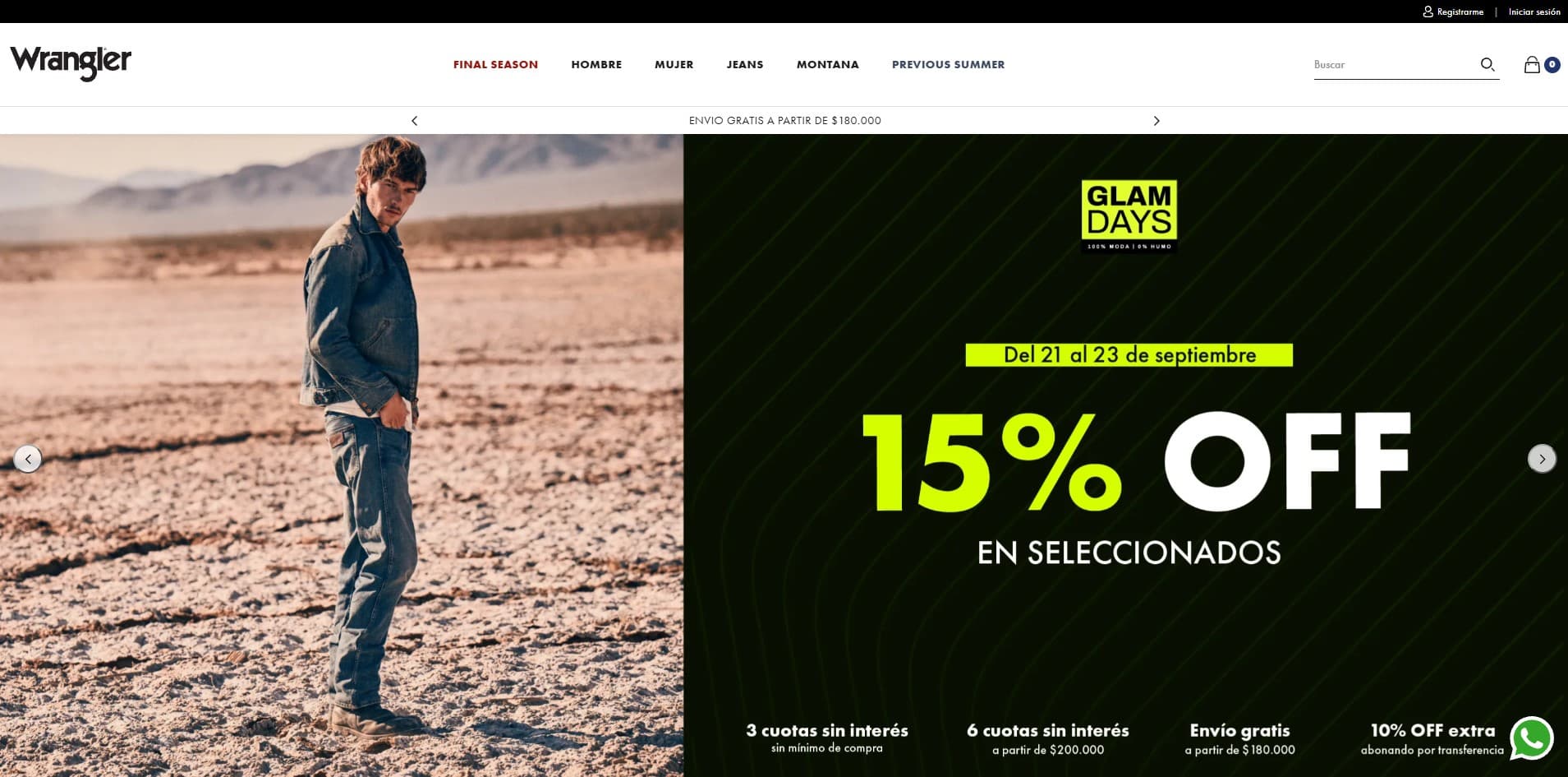 Wrangler Argentina — sitio web